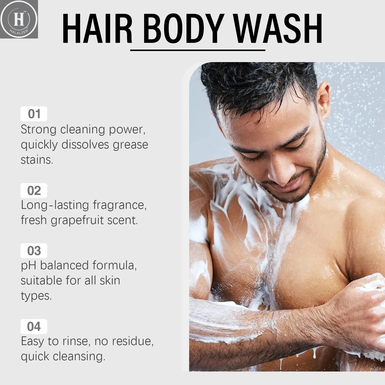 2In1 Shampoo Body Wash For Men Dandruff Oil Control Refreshing Multifunction Hair Shampoo Body Washing Liquid Hair Body Care HALALZEN
