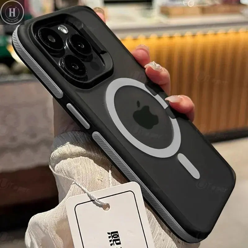 New Bicolor Matte Frosted Magnetic Phone Case For iPhone 17 16 15 14 Plus Pro Max Translucent Shockproof Hard Cover Halalzen UK