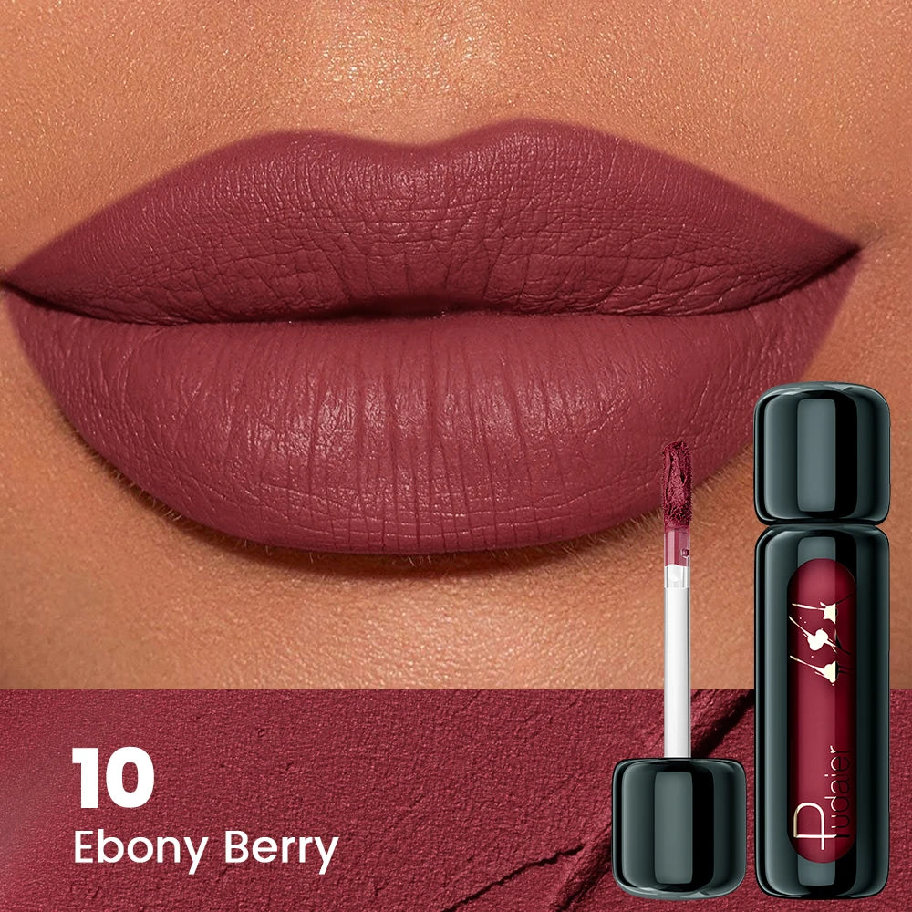 1pc Matte Velvet Lip Gloss, Highly Saturated Liquid Lip Mud, Non-Stick Long Lasting, All Skin Tones Compatible, 5 Shades Mixed P