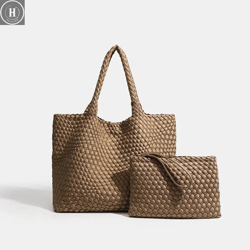 Large size women's tote bag Women's fashion bags 2024 Hot product Neoprene material women's hand-woven bag Large volume Tote bag HALALZEN