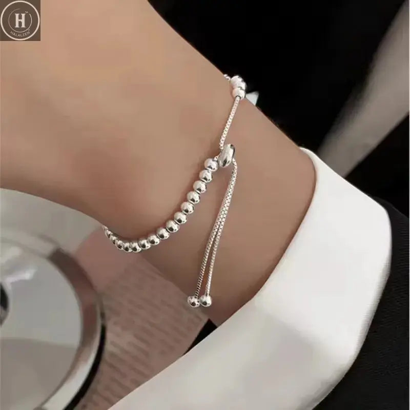 VENTFILLE 925 Sterling Silver Butterfly Bracelet for Girl Bead String Design Insect Fashion Versatile Jewelry Gift Dropshipping HALALZEN