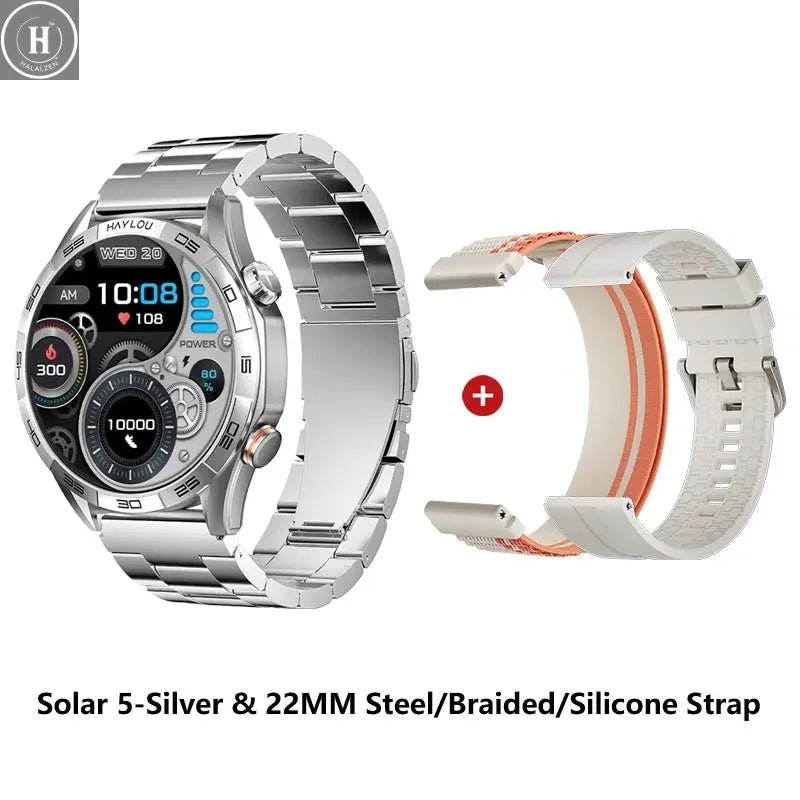 HAYLOU Solar 5 Voice Calling Smartwatch 1.58'' AMOLED Display 60Hz Smart Watch 24H Health Monitoring Sports Smartwatch for Men HALALZEN