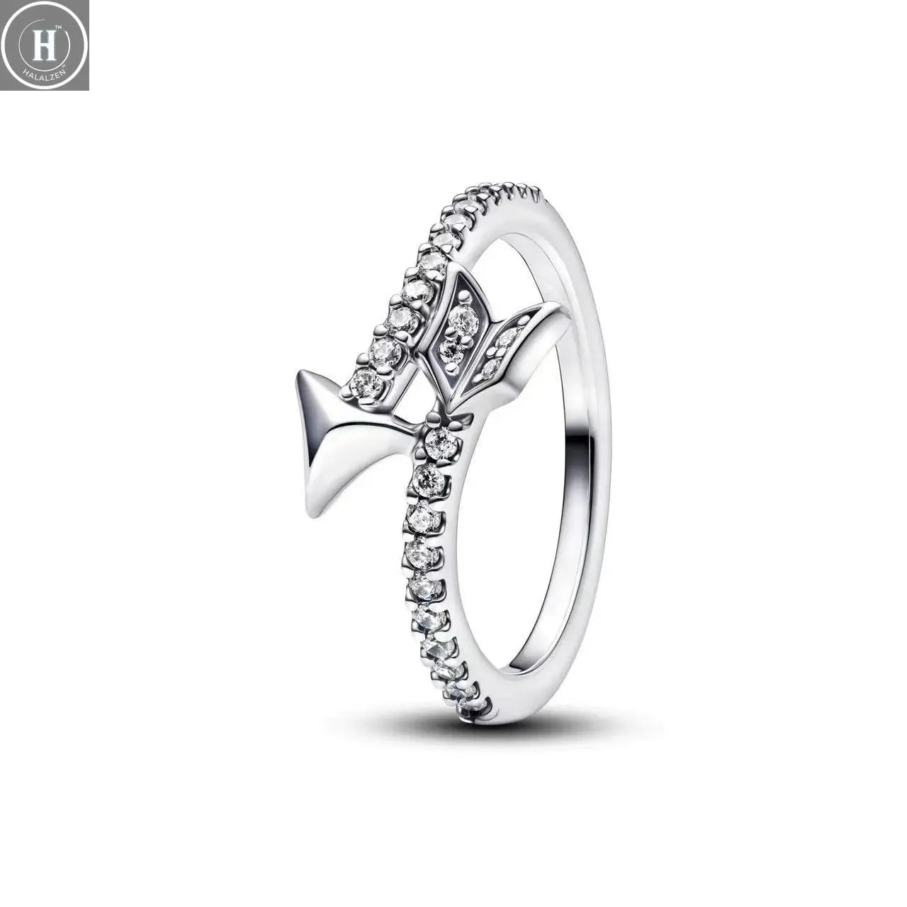 Hot Sale 925 Silver Rings Love Arrow Bow Lotus Heart For Mother Original Silver 925 Wedding Valentine's Day Ring Trinkets HALALZEN