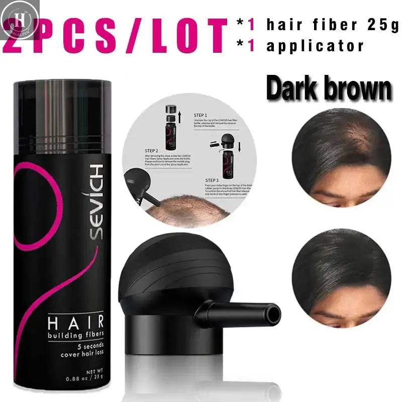 SEVICH Hair Building Fiber Set Cover Sparse Hair Or Bald Spots Hair Loss Regrowth Treatment Keratin Hair Fiber Powder Applicator HALALZEN