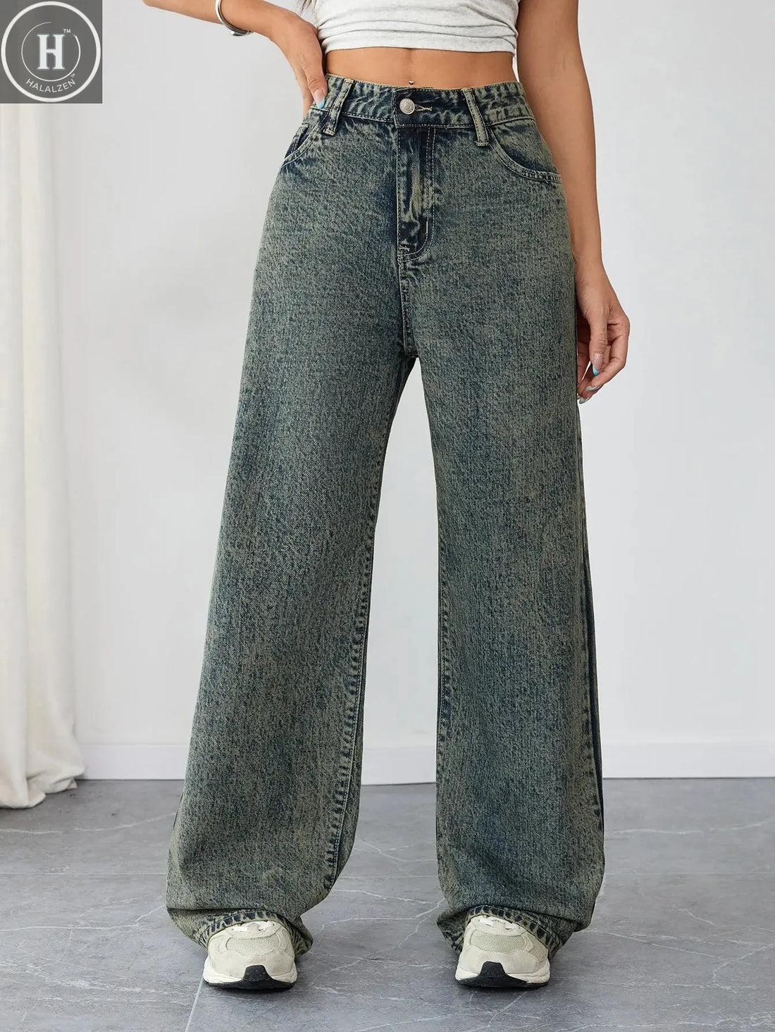 Plus Size Jeans for Women High Waist Loose Fit Denim Pants Trendy Casual Clothing Halalzen UK