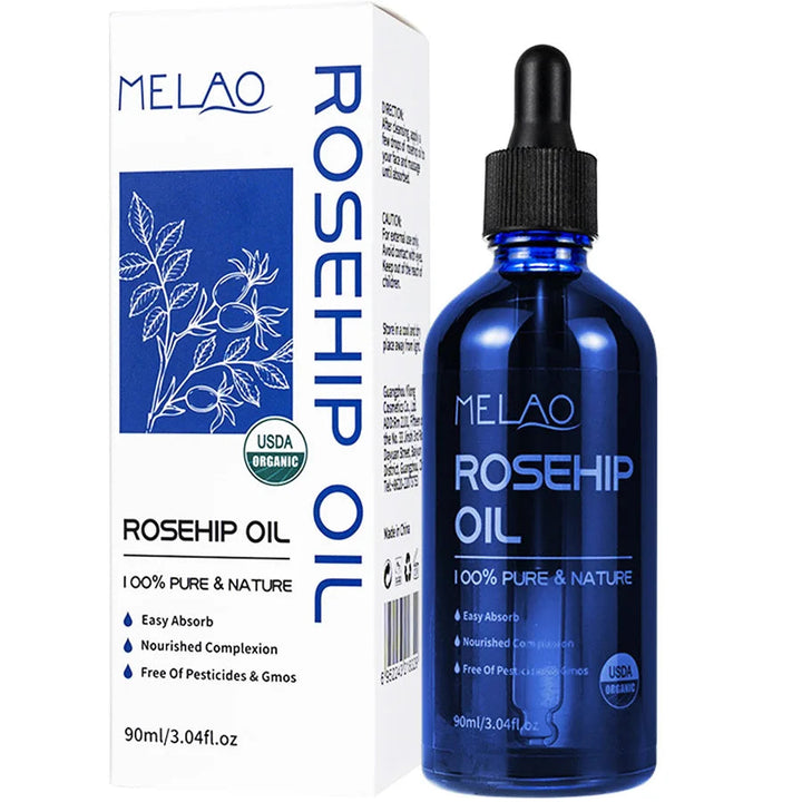 Organic Rosehip Oil Antioxidant Improve Fine Lines Wrinkles Firming Lifting Repair Moisturizer Nourish Smooth Hair Skin Care Oil HALALZEN