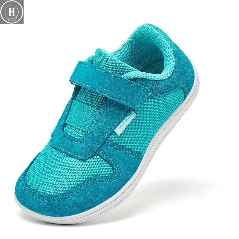 HOBIBEAR Wide Barefoot Shoes Boys Girls Artificial Leather Mesh Lightweight Breathable Sneakers Minimalist Zero Drop Shoes HALALZEN