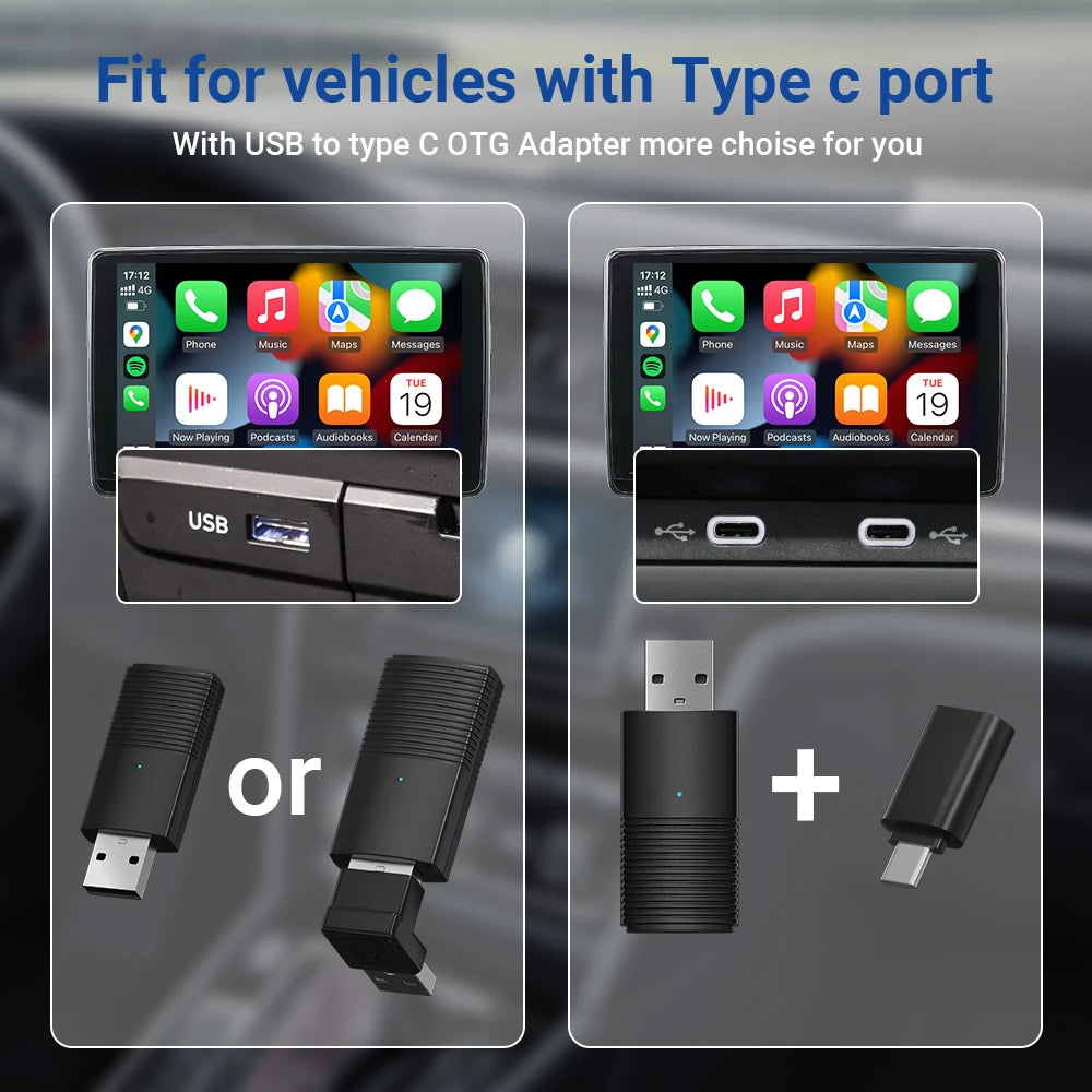 Ottomotion MINI Wireless CarPlay Adapter USB Stick Car Accessories for Hyundai VW Mazda Toyota Kia Ford Chery for iPhone