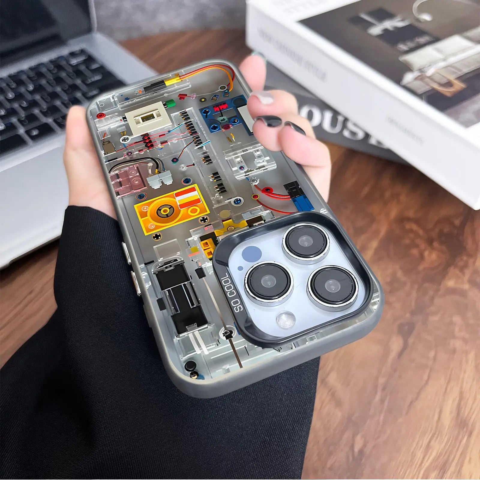 Mechanical Structure Pattern Phone Case, Anti-drop Phone Protective Compatible with IPhone 16 Pro Max 15 Pro 14Plus 13 12 11