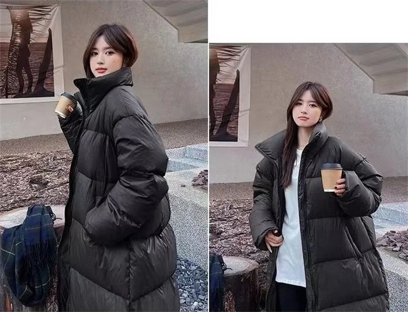 2024 Winter New Down Cotton X-long Parkas Women's Thick Warm Korean Padded Jacket Winter Clothes Waterproof Women Puffer Coat