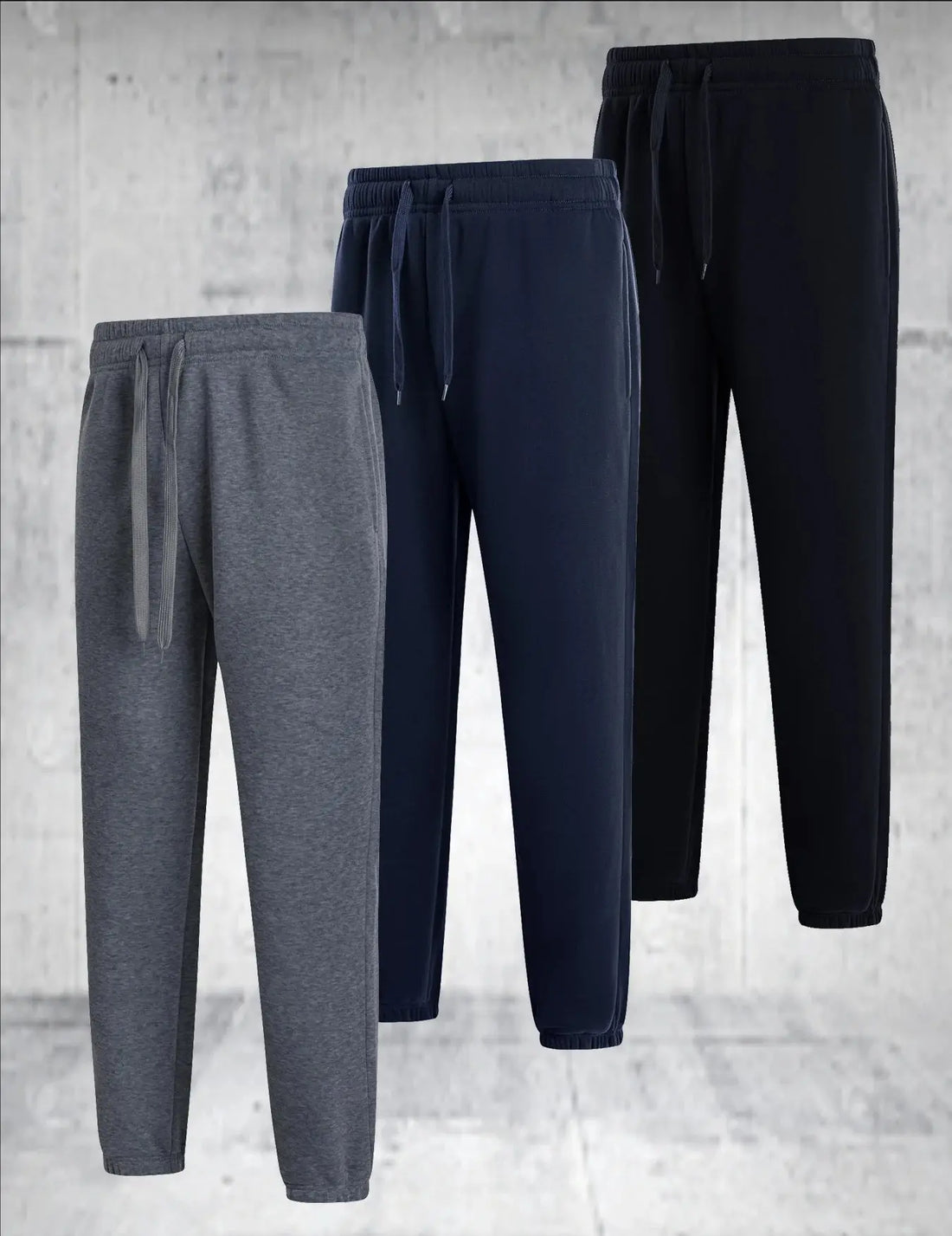 3 pieces of men's solid color casual sports pants - breathable lightweight suitable for daily wear Halalzen UK