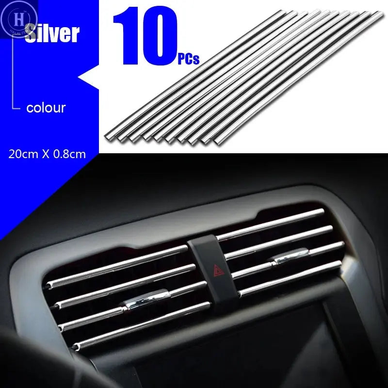 10pcs Universal Car Air Conditioner Outlet Decorative U Shape Moulding Trim Strips Decoration  Styling Car Accessories Interior HALALZEN