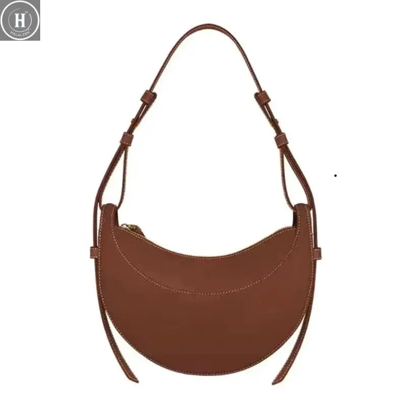 2025 Sac en forme de croissant, sac à bandoulière à fermeture éclair au design de niche HALALZEN