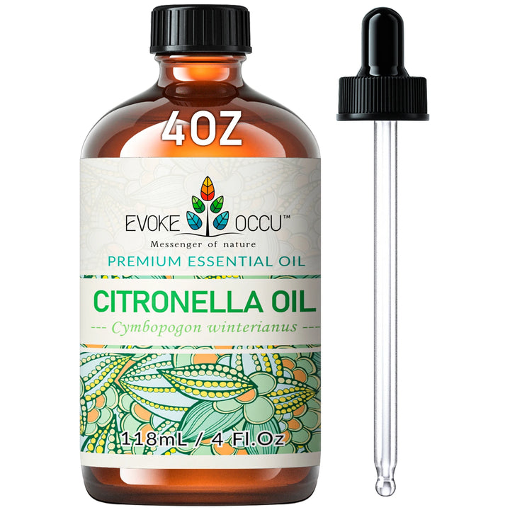 EVOKE OCCU Citronella Essential Oils, 118ML/4 Fl.Oz. Undiluted Oil for Cleaning, Air Freshening, Diffuer, Humidifier, Purifier