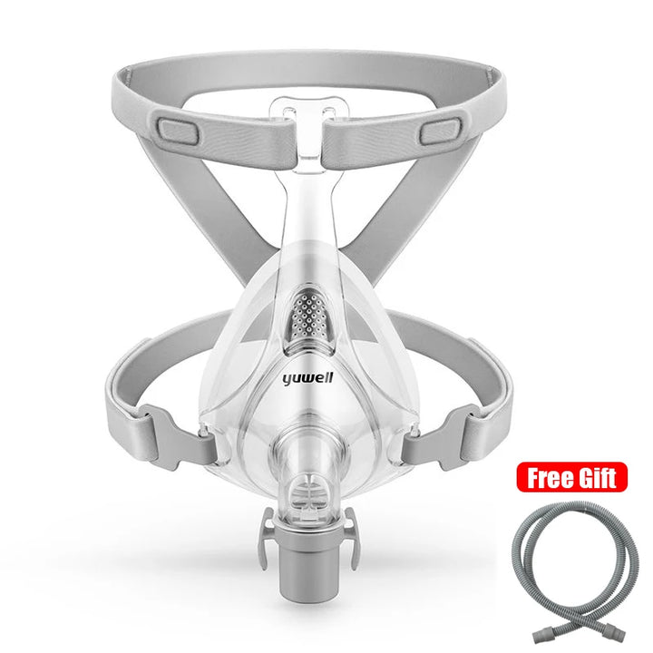 Yuwell YF-01 Full Face CPAP Mask With Headgear +1.8m Universal CPAP Tubing Hose for Cpap Bipap Machines For Sleep Apnea