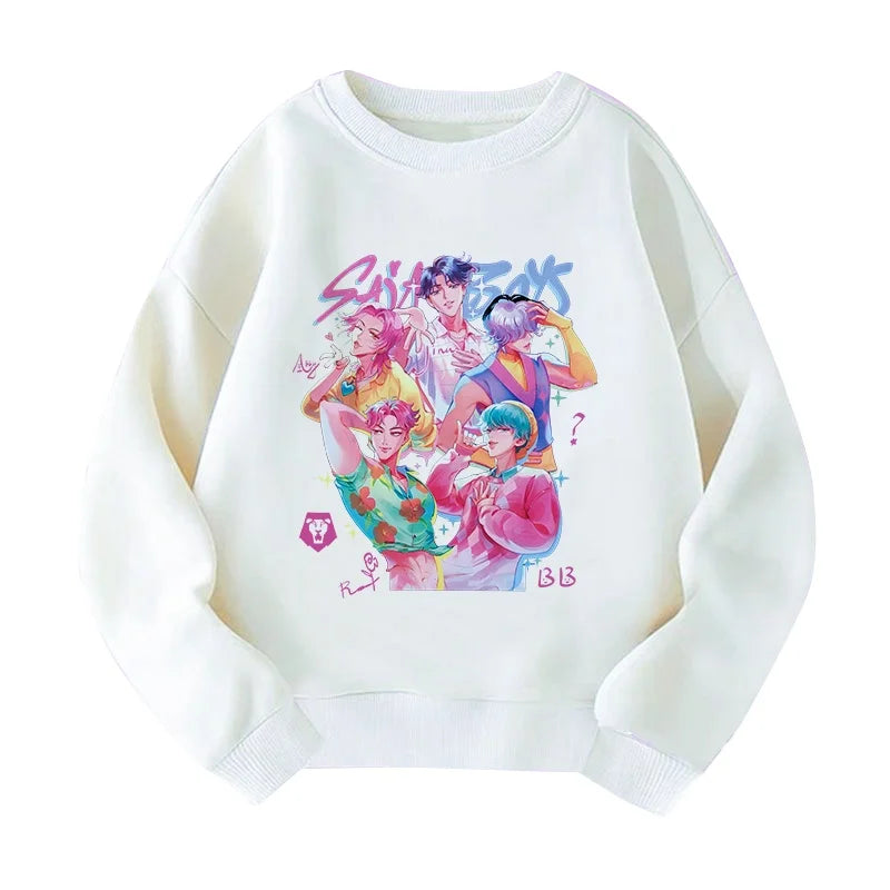 KPop Demon Hunters HUNTRIX Pirnt Hoodie Autumn Long Sleeve Tops Women's Clothing Sweatshirts