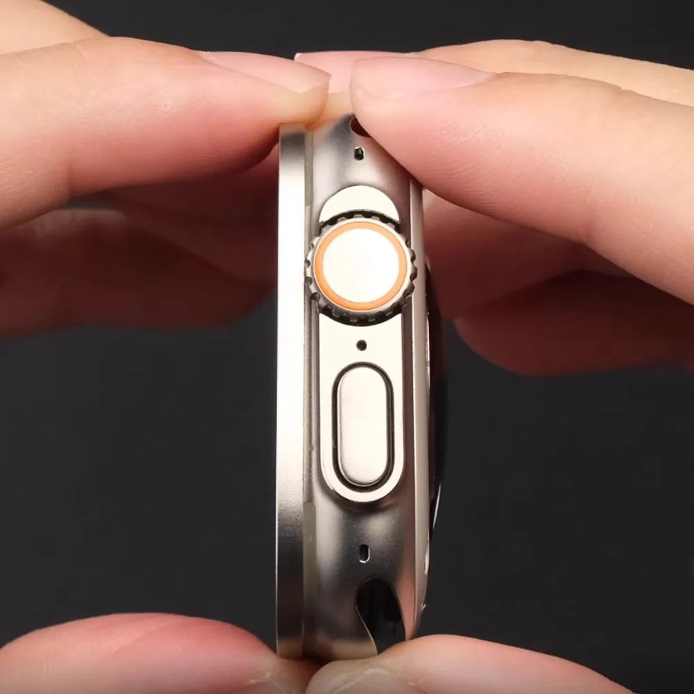 2PCS Aluminium Alloy Case+Tempered Glass for Apple Watch Ultra 2 49mm Anti-Scratch Screen Protector iWatch Ultra 49mm Cover Film