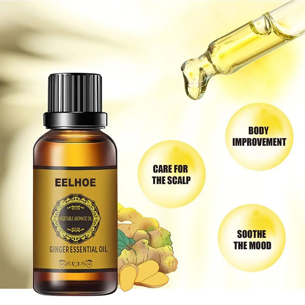 EELHOE Essential Oil Natural Ginger Slimming Lymphatic Drainage Therapy Anti Aging Plant Massage Essential Oils Free Shipping HALALZEN