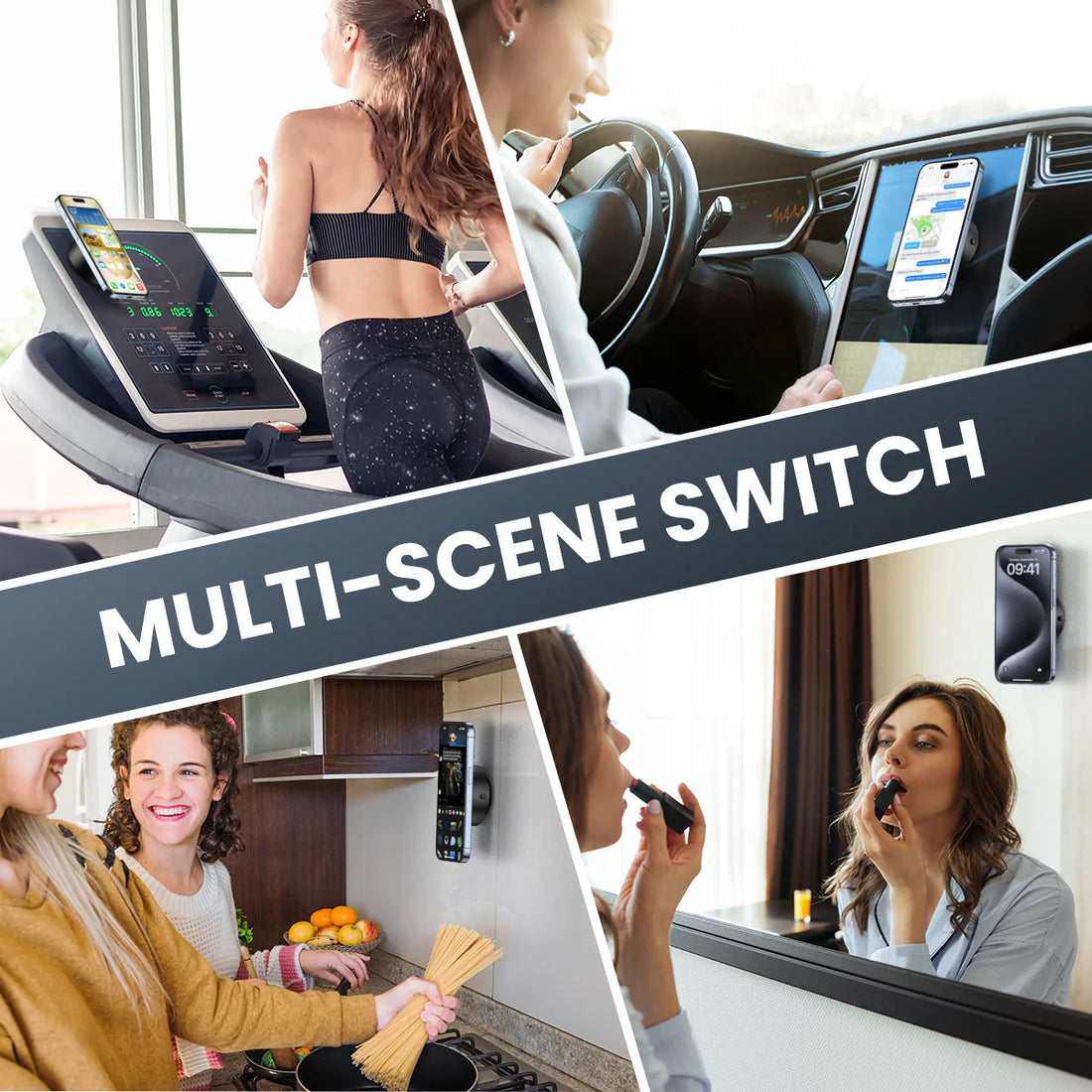 2025 Vacuum Magnetic Car Phone Suction Cup Kitchen Gym Bath Mount For Iphone 16 15 14 13 12 Pro Max Samsung S25