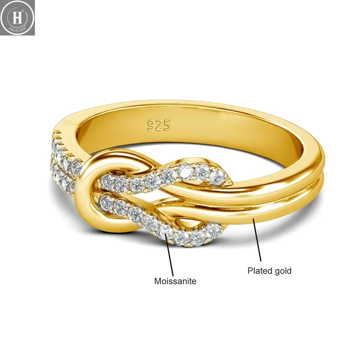 Kirin Palace 750 18K 14K Rose Gold Moissanite Ring for Women D VVS Solitaire Matching Wedding Diamond Band Engagement Christmas HALALZEN