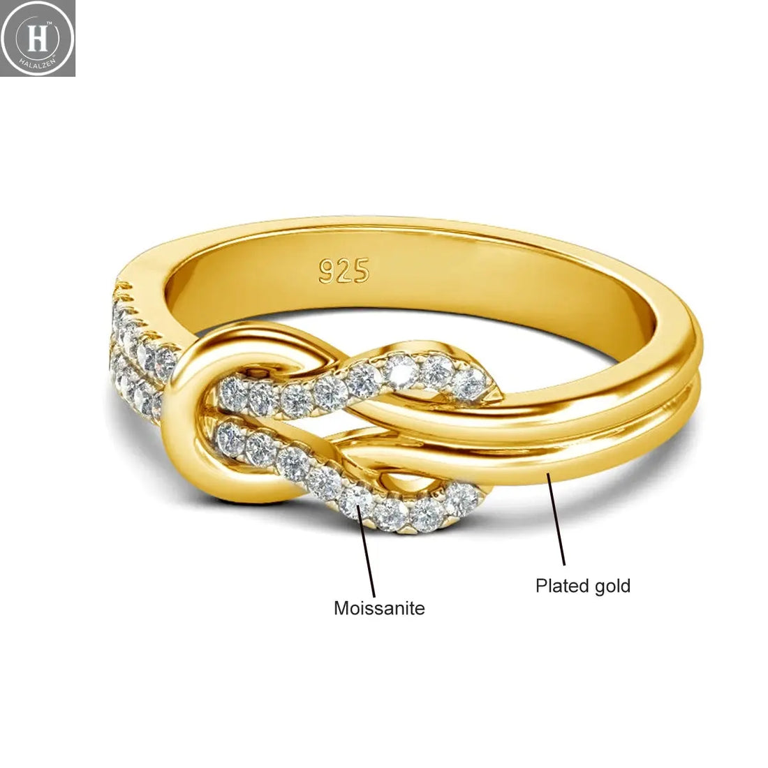 Kirin Palace 750 18K 14K Rose Gold Moissanite Ring for Women D VVS Solitaire Matching Wedding Diamond Band Engagement Christmas HALALZEN