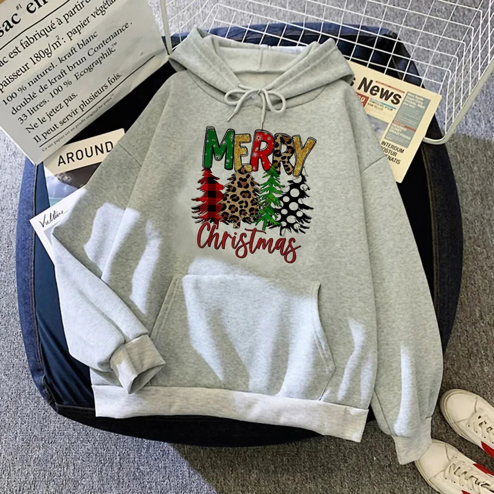 Christmas hoodie graphic funny harajuku kawaii pattern Japanese women pullover comfortable anime soft fabric Japanese