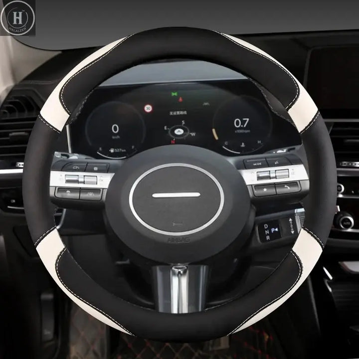 PU Leather Car Steering Wheel Cover For Hyundai  Sonata 10th 11th 2023-2025 Kona 2023-2025 Tucson 2023-2025 Auto Accessories HALALZEN