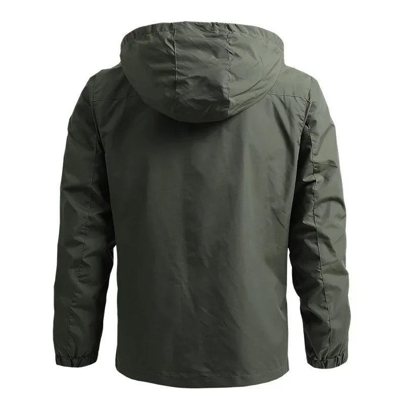 Outdoor Sports Men's Jacket Versatile Loose And Comfortable Top Waterproof And Windproof Work Jacket Hooded Assault Jacket