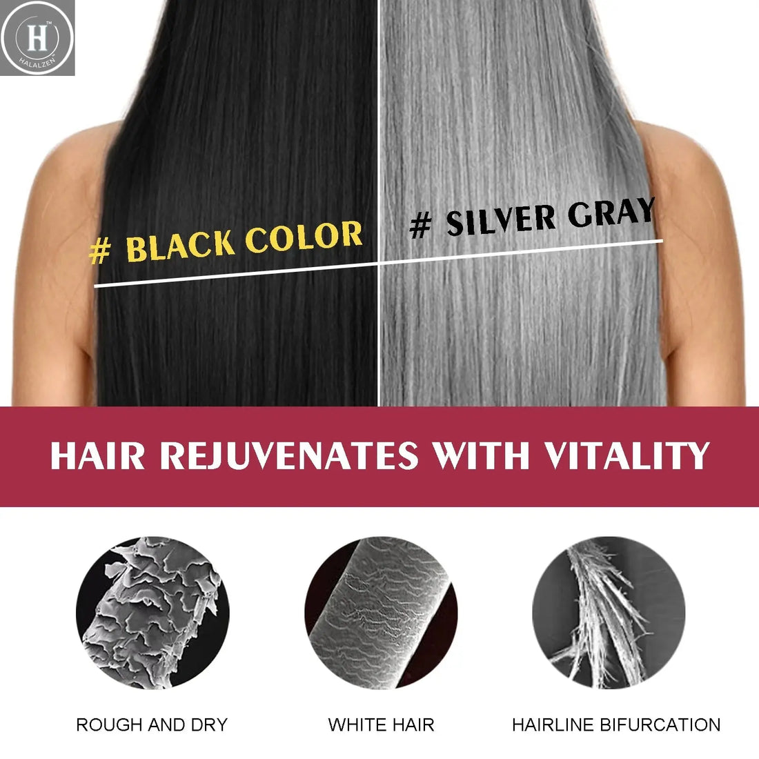 EELHOE 100ml Hair Dye Shampoo Silver Gray Quickly Dye Moisturize Make Hair Soft Shiny High-efficiency Dye Safe Gentle Hair Care HALALZEN