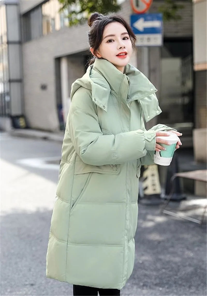 Winter Jacket Women's Parkas Coat 2023 New Long Coat Down Snow Wear Outerwear Female Hooded Waterproof Cotton Padded Parka