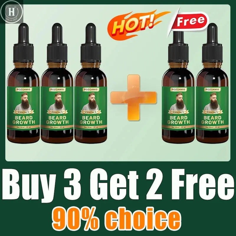 The most effective beard growth essence in 2025, grow a thick beard in 7 days. Chest hair, leg hair, beard and hair growth HALALZEN
