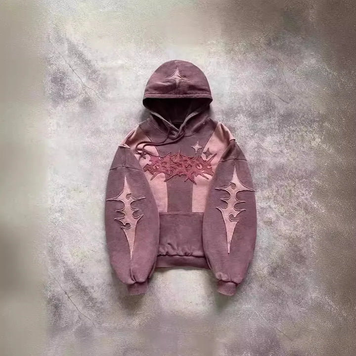 Street Sle Y2K Patchwork Hoodie ex Loose Casual Faionable Hooded Sweatirt Spring 2024 Long Sve Stripe Pattern