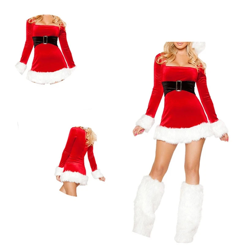 Women Christmas Costume Santa Cosplay Dress