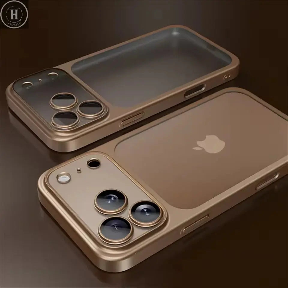Luxury Plating Color PC Transparent Phone Case For IPhone 17Pro Max 17Air Lens Protection Matte Transparent BackPlate Hard Cover Halalzen UK