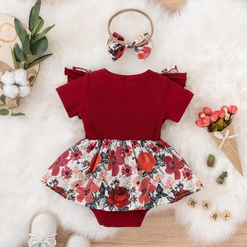 Newborn Floral Clothes Baby Crawling Clothes