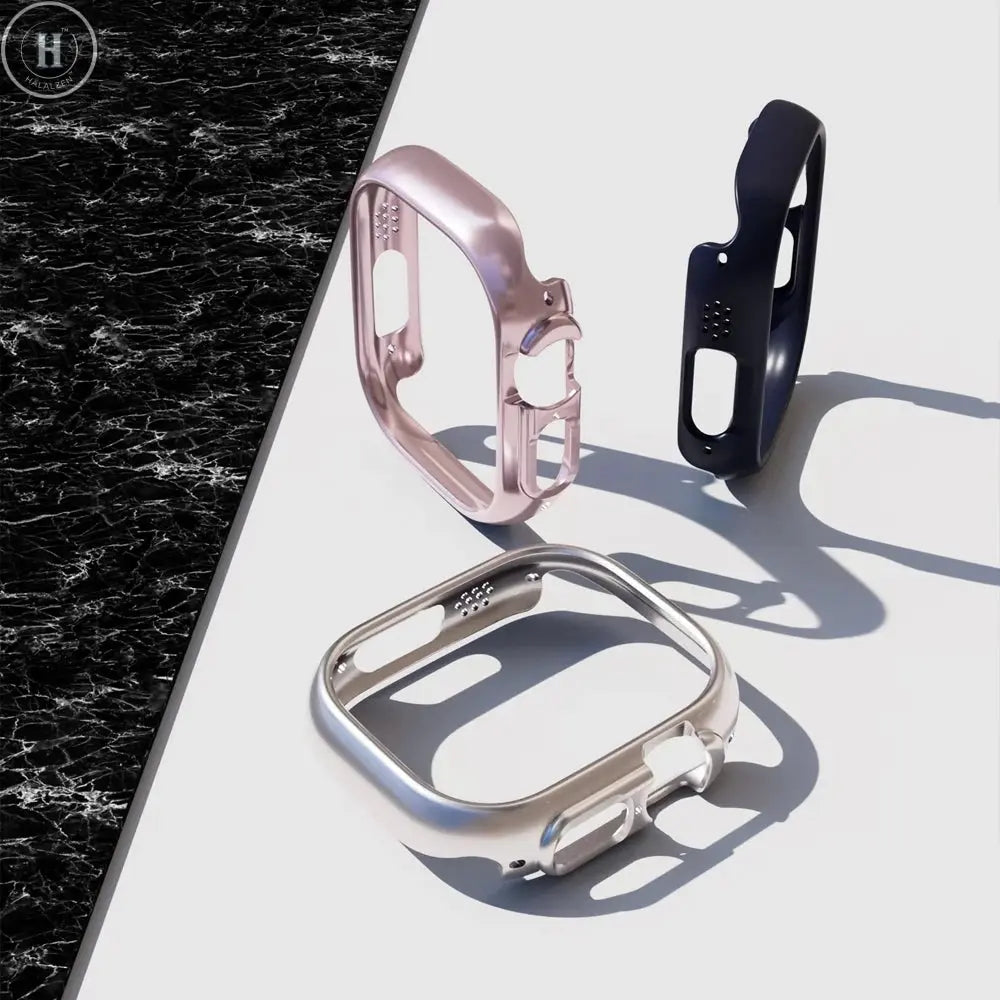 Cover Case For Apple Watch Ultra 2 3 49mm Accessories Hollow Hard PC Bumper Shell Protector iWatch Series Ultra 3 2 1 Protective HALALZEN