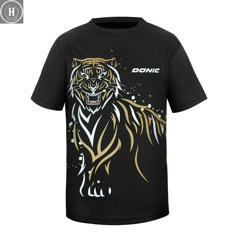 New Men's Table Tennis T-Shirt with 3D Print Men's Summer Breathable Badminton T-Shirt Table Tennis Short-Sleeved Quick-Dry Top HALALZEN