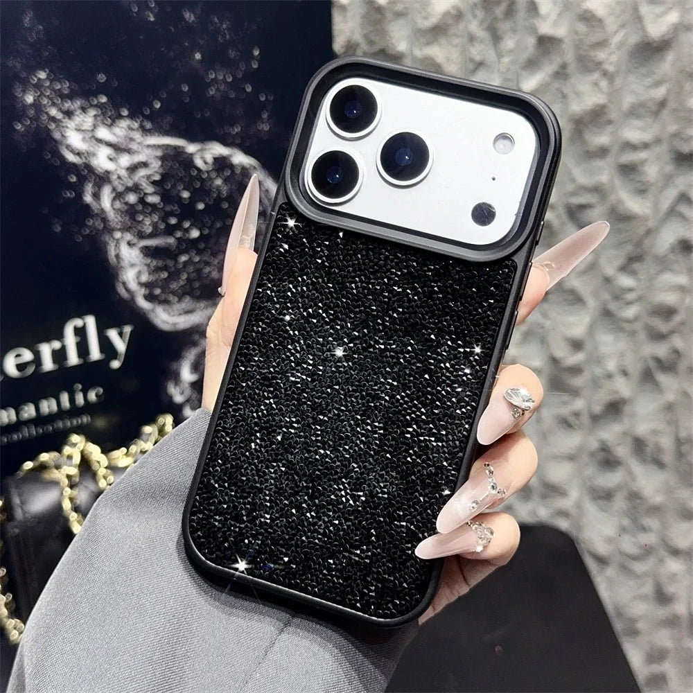 Luxury Glitter Diamond Phone Case For iPhone 17 16 15 14 13 12 11 Pro Max Plus Shiny Rhinestone Shockproof Anti-fall Back Cover