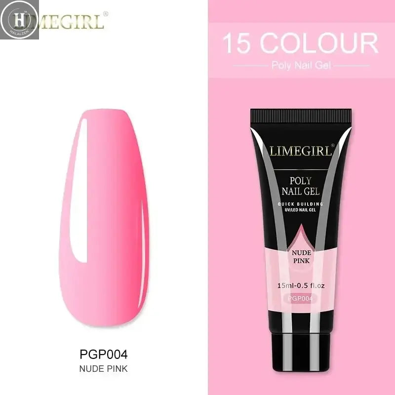 15ml Poly Extension Nail Gel For Nail Art Manicure Design 24Colors UV Varnishes Semi Permanent Builder Nail Gel Polish HALALZEN