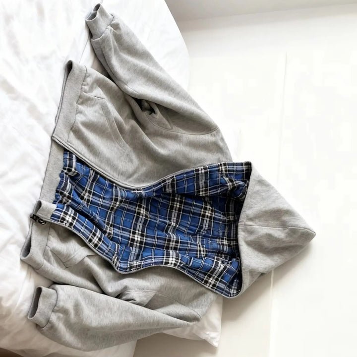 Street Fashion Trend Joker Hip Hop Vintage Zipper Hoodie Women Harajuku Y2K New Casual Loose Korean College Style Sweatshirt