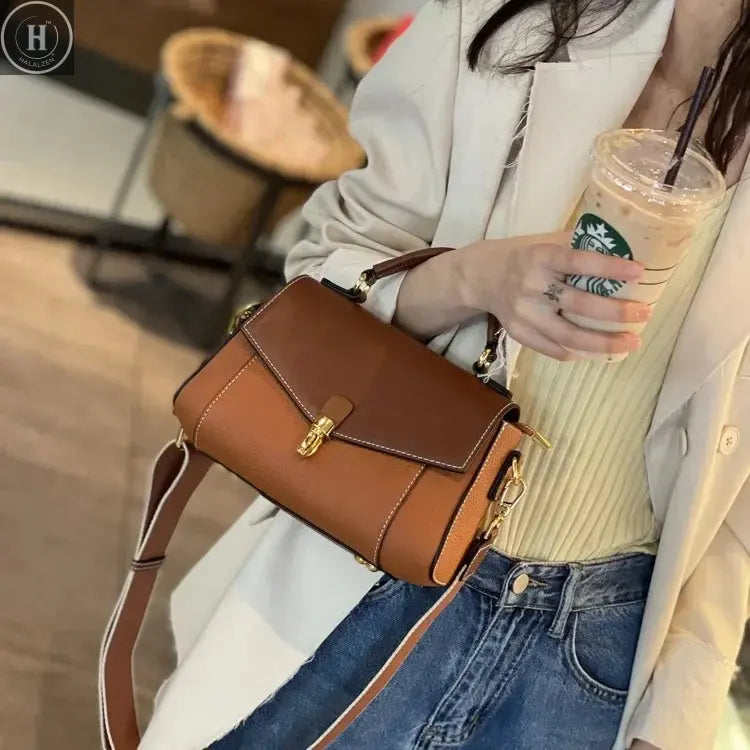 Genuine Leather Women's Bag New Trendy All-match Messenger Shoulder Bag Ladies Fashion First Layer Cowhide Handbag High Quality HALALZEN