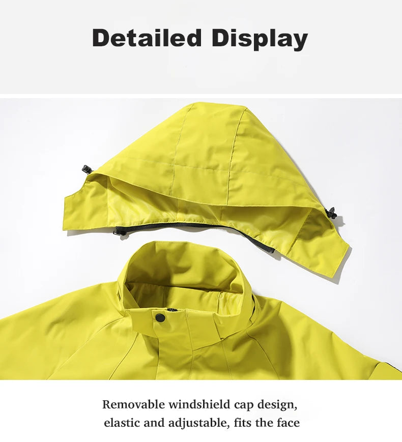 JNLN Women's Men's Waterproof Jacket Climbing Hiking Camping Trekking Windbreaker Unisex Outdoor Windproof Rain Coat Antifouling