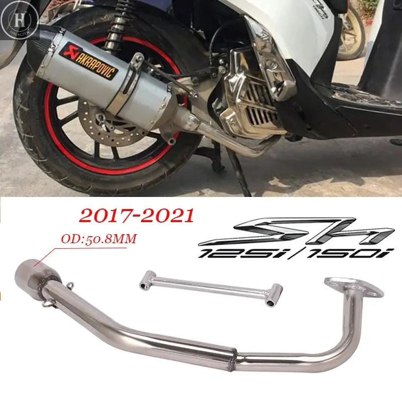 Motorcycle Exhaust Escape Modify Muffler Front Link Pipe 51mm Tube For HONDA SH125 SH125i SH150i SH 125 125i 150i 2017 - 2021 HALALZEN