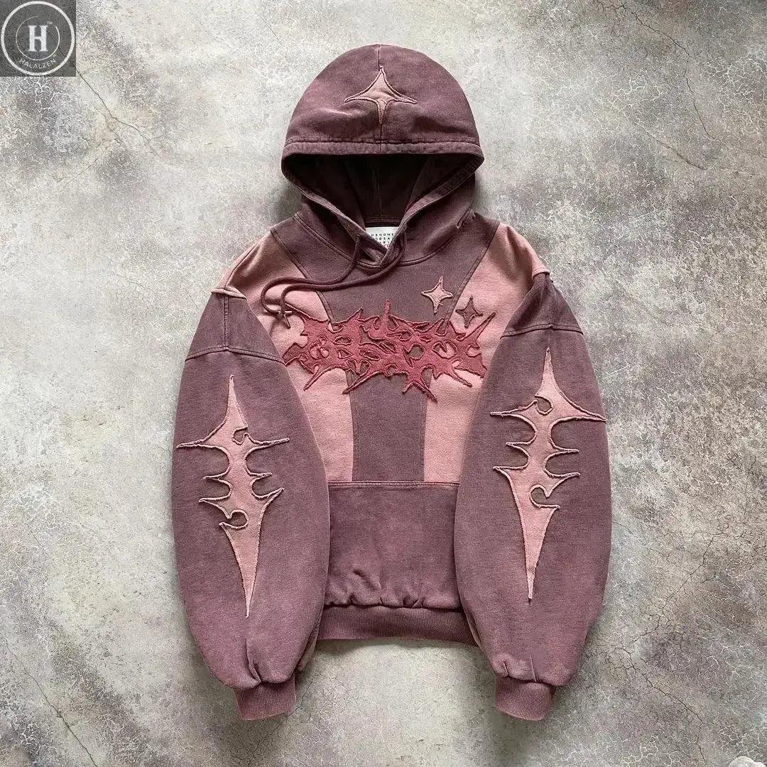 2025 Pullovers Embroidery Stitching Harajuku 3D Printing Goth Men's and Women's Loose Sweatshirts Hoodies Europe and America Y2k HALALZEN