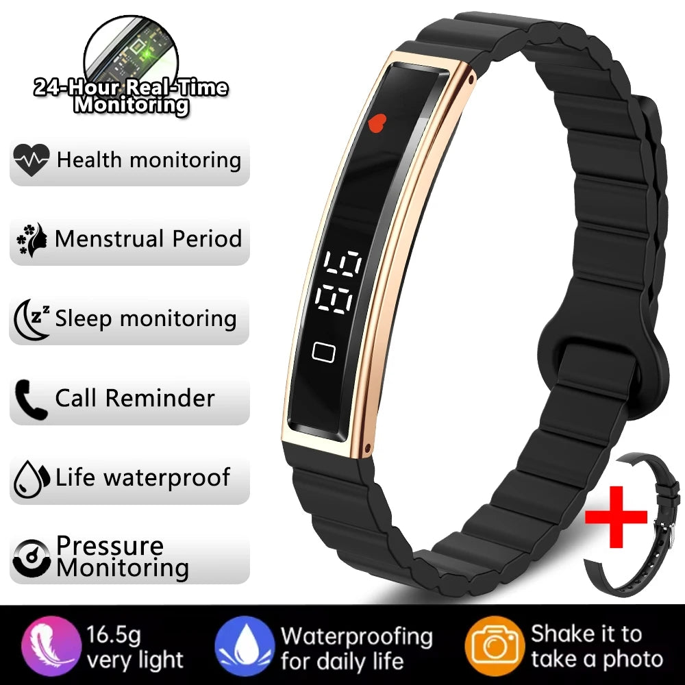 2026 New Fashion Women Smart Bracelet Sport Mode Fitness Tracker Heart Rate Health Monitoring IP68 Waterproof Smart Watch Men