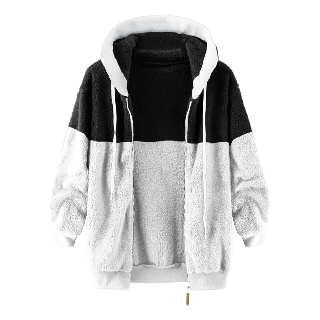 2025 Women Autumn Winter Jacket Female Coat Causal Soft Hooded Fleece Plush Warm Outdoor Overcoat Faux Fur Fluffy Zipper Top