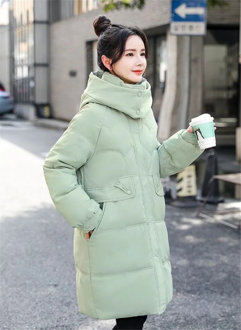 Winter Jacket Women's Parkas Coat 2023 New Long Coat Down Snow Wear Outerwear Female Hooded Waterproof Cotton Padded Parka