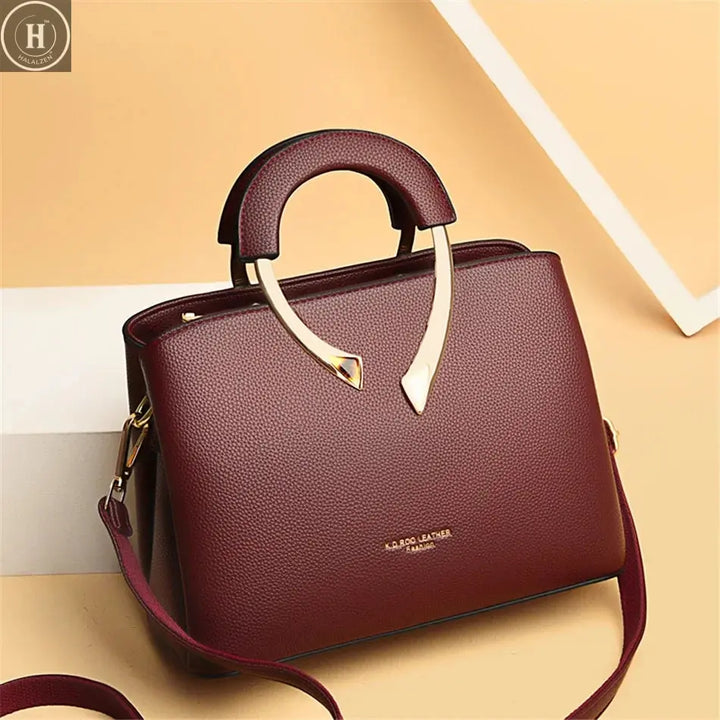 GENUINE VANDERWAH High Quality Pu Leather Casual Tote Luxury Handbags Women Bags Designer Shoulder Crossbody Bags for Women 2025 HALALZEN