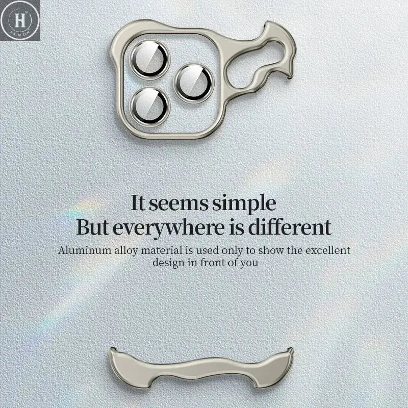 Luxury Alien Titanium Alloy Bumper Phone Case For iPhone 15 13 12 14 Pro Max 15Plus Metal Lens Film Protection Corner Pads Cover Halalzen UK