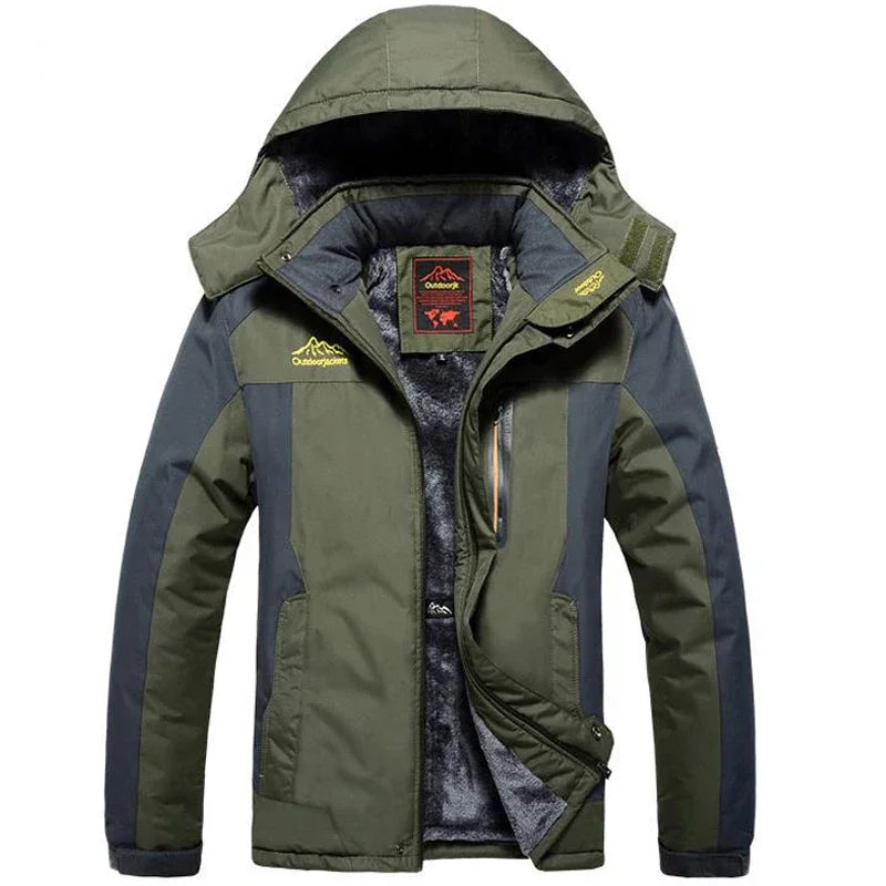 Winter Jacket Men Thick Fleece Waterproof Outwear unload Jackets Men's Windbreaker Army green Parka Raincoat Coats Plus Size 9XL